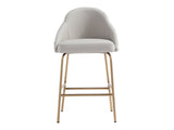Gracie Counter Stool in Stone and Gold by Manhattan Comfort at Eve Furniture