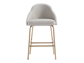Gracie Counter Stool in Stone and Gold by Manhattan Comfort at Eve Furniture