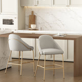 Gracie Counter Stool in Stone and Gold (set of 2) by Manhattan Comfort at Eve Furniture
