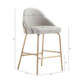Gracie Counter Stool in Stone and Gold (set of 2) by Manhattan Comfort at Eve Furniture