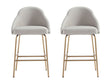 Gracie Counter Stool in Stone and Gold (set of 2) by Manhattan Comfort at Eve Furniture