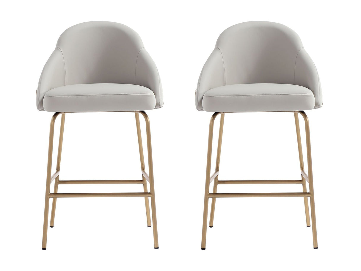 Gracie Counter Stool in Stone and Gold (set of 2) by Manhattan Comfort at Eve Furniture