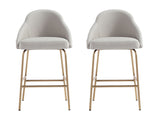 Gracie Counter Stool in Stone and Gold (set of 2) by Manhattan Comfort at Eve Furniture