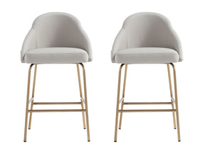 Gracie Counter Stool in Stone and Gold (set of 2) by Manhattan Comfort at Eve Furniture