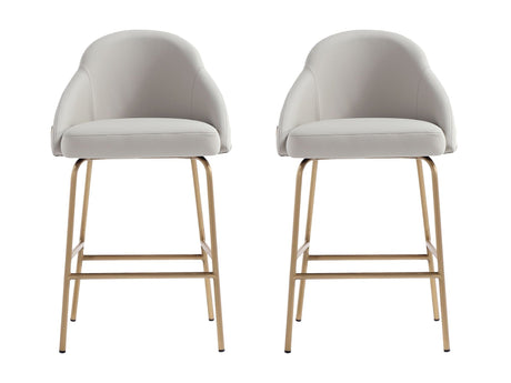 Gracie Counter Stool in Stone and Gold (set of 2) by Manhattan Comfort at Eve Furniture