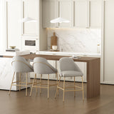 Gracie Counter Stool in Stone and Gold (set of 3) by Manhattan Comfort at Eve Furniture