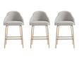 Gracie Counter Stool in Stone and Gold (set of 3) by Manhattan Comfort at Eve Furniture