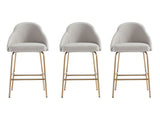 Gracie Counter Stool in Stone and Gold (set of 3) by Manhattan Comfort at Eve Furniture