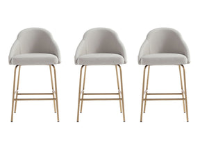 Gracie Counter Stool in Stone and Gold (set of 3) by Manhattan Comfort at Eve Furniture