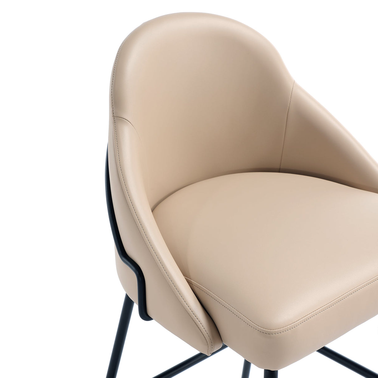 Gracie Counter Stool in Tan and Black by Manhattan Comfort at Eve Furniture