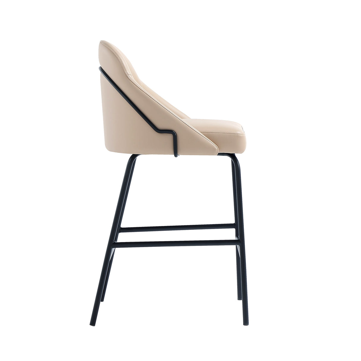 Gracie Counter Stool in Tan and Black by Manhattan Comfort at Eve Furniture