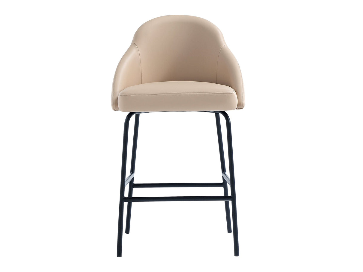 Gracie Counter Stool in Tan and Black by Manhattan Comfort at Eve Furniture
