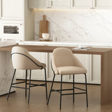 Gracie Counter Stool in Tan and Black (set of 2) by Manhattan Comfort at Eve Furniture