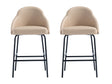 Gracie Counter Stool in Tan and Black (set of 2) by Manhattan Comfort at Eve Furniture