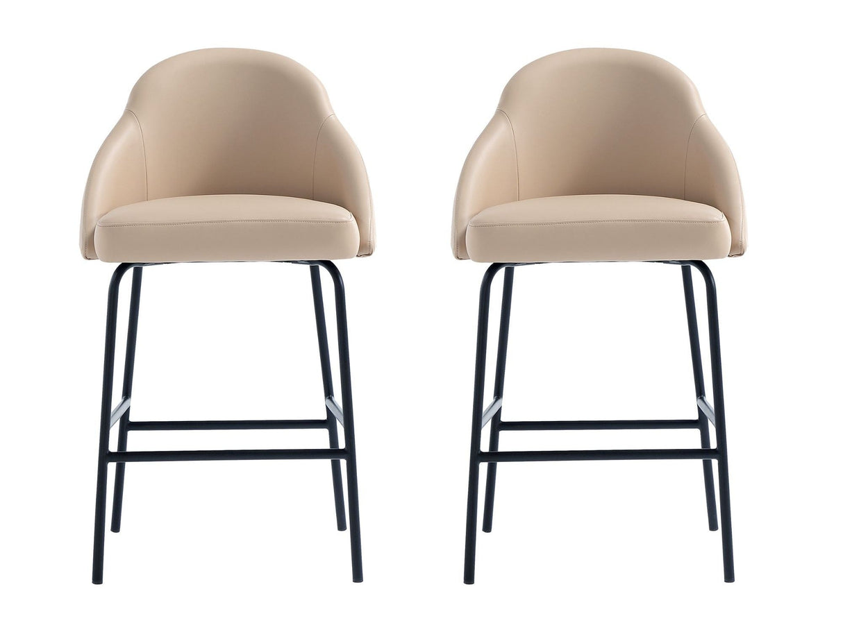 Gracie Counter Stool in Tan and Black (set of 2) by Manhattan Comfort at Eve Furniture