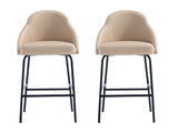Gracie Counter Stool in Tan and Black (set of 2) by Manhattan Comfort at Eve Furniture