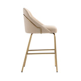 Gracie Counter Stool in Tan and Gold by Manhattan Comfort at Eve Furniture