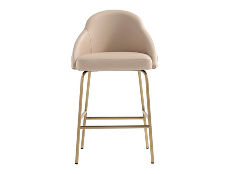Gracie Counter Stool in Tan and Gold by Manhattan Comfort at Eve Furniture