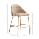 Gracie Counter Stool in Tan and Gold (set of 2) by Manhattan Comfort at Eve Furniture