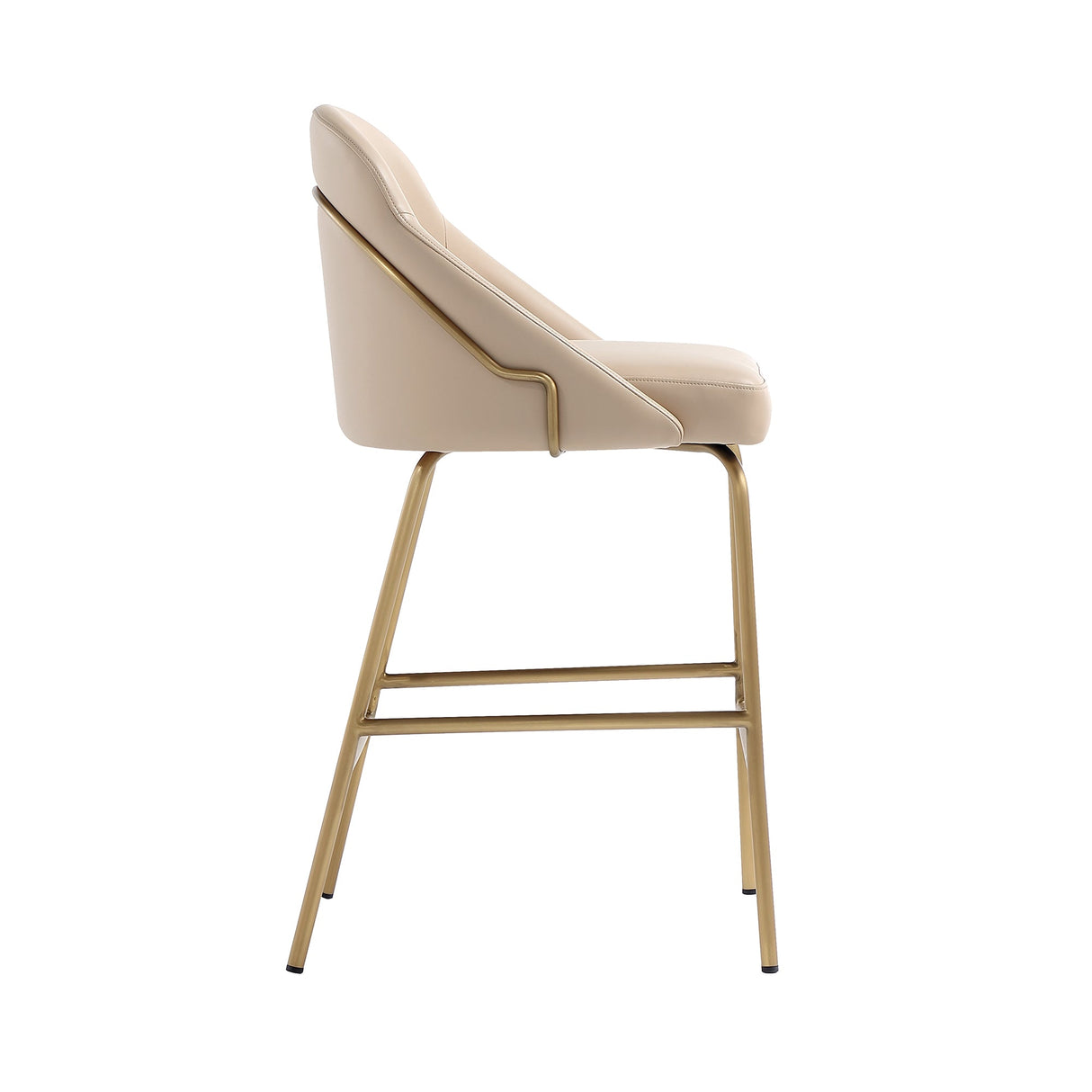 Gracie Counter Stool in Tan and Gold (set of 2) by Manhattan Comfort at Eve Furniture