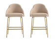 Gracie Counter Stool in Tan and Gold (set of 2) by Manhattan Comfort at Eve Furniture