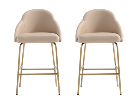 Gracie Counter Stool in Tan and Gold (set of 2) by Manhattan Comfort at Eve Furniture