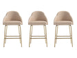 Gracie Counter Stool in Tan and Gold (set of 3) by Manhattan Comfort at Eve Furniture