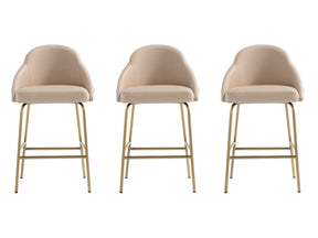 Gracie Counter Stool in Tan and Gold (set of 3) by Manhattan Comfort at Eve Furniture