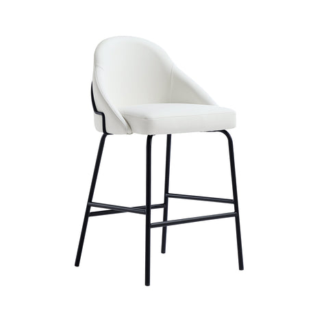 Gracie Counter Stool in White and Black by Manhattan Comfort at Eve Furniture