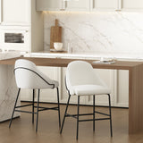 Gracie Counter Stool in White and Black (set of 2) by Manhattan Comfort at Eve Furniture