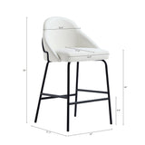Gracie Counter Stool in White and Black (set of 2) by Manhattan Comfort at Eve Furniture