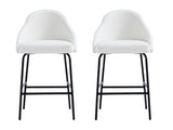 Gracie Counter Stool in White and Black (set of 2) by Manhattan Comfort at Eve Furniture