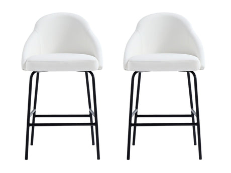 Gracie Counter Stool in White and Black (set of 2) by Manhattan Comfort at Eve Furniture