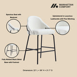 Gracie Counter Stool in White and Black (set of 3) by Manhattan Comfort at Eve Furniture