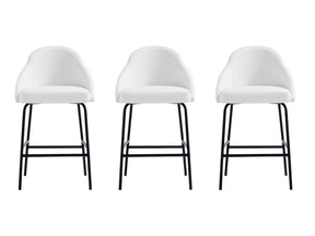 Gracie Counter Stool in White and Black (set of 3) by Manhattan Comfort at Eve Furniture