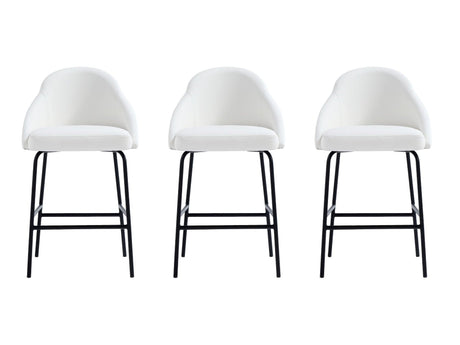 Gracie Counter Stool in White and Black (set of 3) by Manhattan Comfort at Eve Furniture