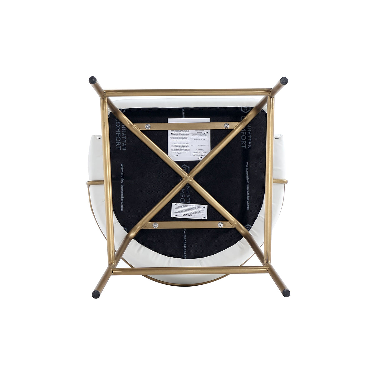 Gracie Counter Stool in White and Gold by Manhattan Comfort at Eve Furniture