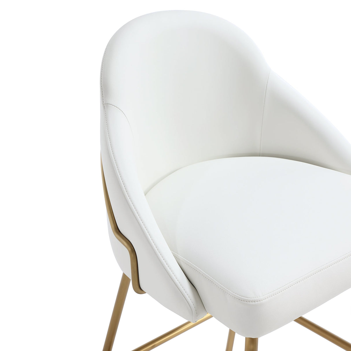Gracie Counter Stool in White and Gold by Manhattan Comfort at Eve Furniture
