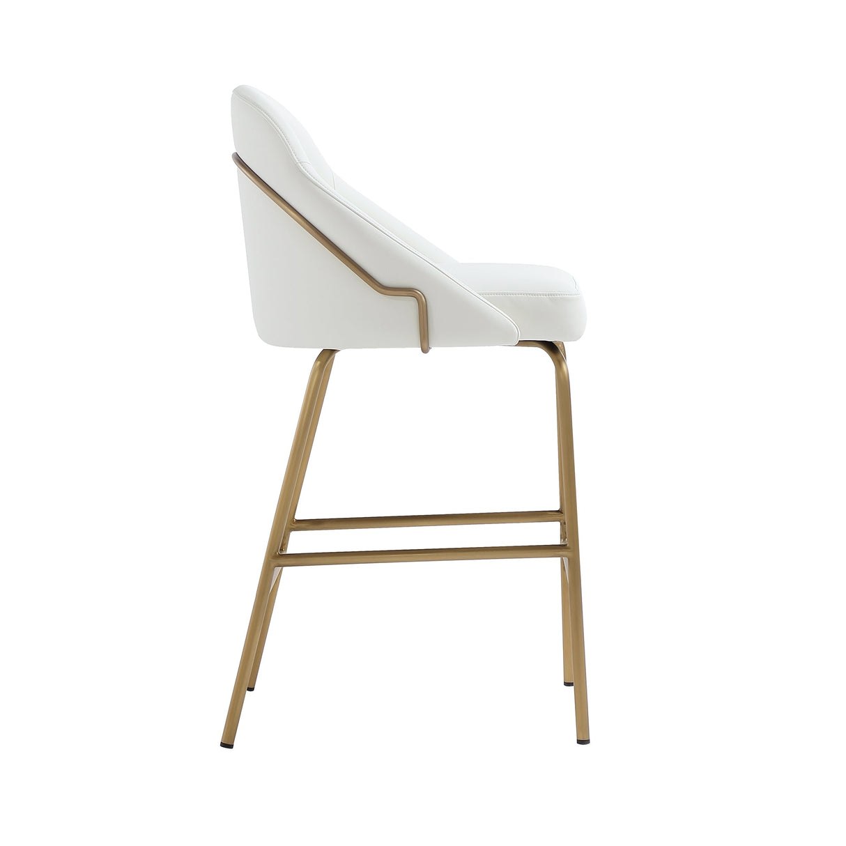 Gracie Counter Stool in White and Gold by Manhattan Comfort at Eve Furniture