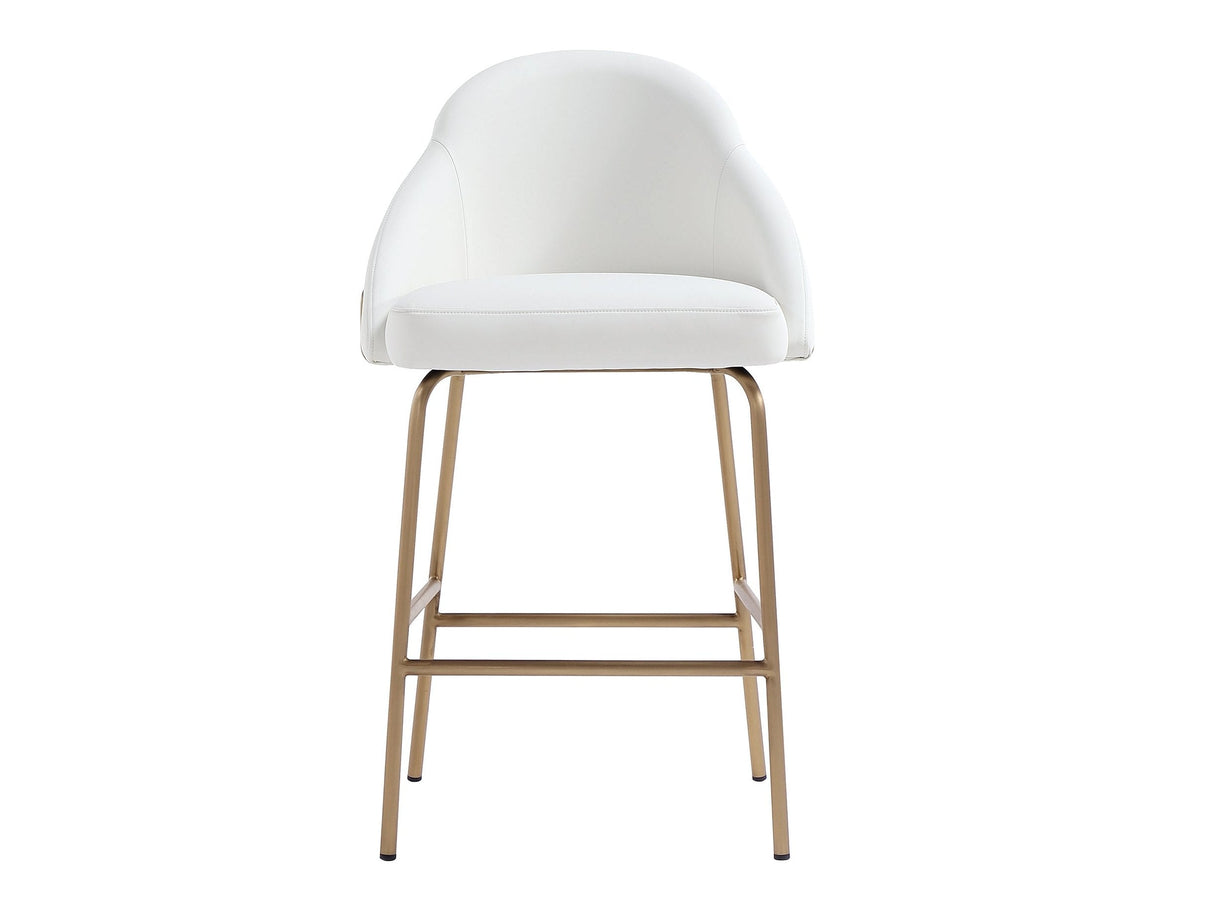 Gracie Counter Stool in White and Gold by Manhattan Comfort at Eve Furniture