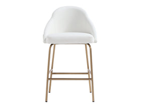 Gracie Counter Stool in White and Gold by Manhattan Comfort at Eve Furniture