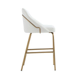 Gracie Counter Stool in White and Gold (set of 2) by Manhattan Comfort at Eve Furniture