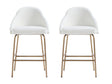 Gracie Counter Stool in White and Gold (set of 2) by Manhattan Comfort at Eve Furniture