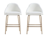Gracie Counter Stool in White and Gold (set of 2) by Manhattan Comfort at Eve Furniture