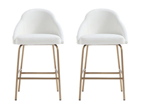 Gracie Counter Stool in White and Gold (set of 2) by Manhattan Comfort at Eve Furniture