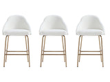 Gracie Counter Stool in White and Gold (set of 3) by Manhattan Comfort at Eve Furniture