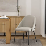 Gracie Dining Chair in Stone and Black by Manhattan Comfort at Eve Furniture