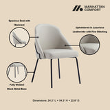 Gracie Dining Chair in Stone and Black (set of 2) by Manhattan Comfort at Eve Furniture