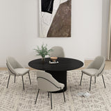 Gracie Dining Chair in Stone and Black (set of 4) by Manhattan Comfort at Eve Furniture