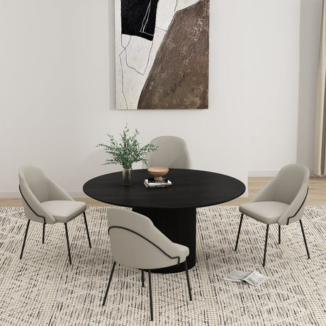 Gracie Dining Chair in Stone and Black (set of 4) by Manhattan Comfort at Eve Furniture